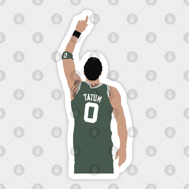 Jayson Tatum Pointing Up (Green) Sticker by rattraptees